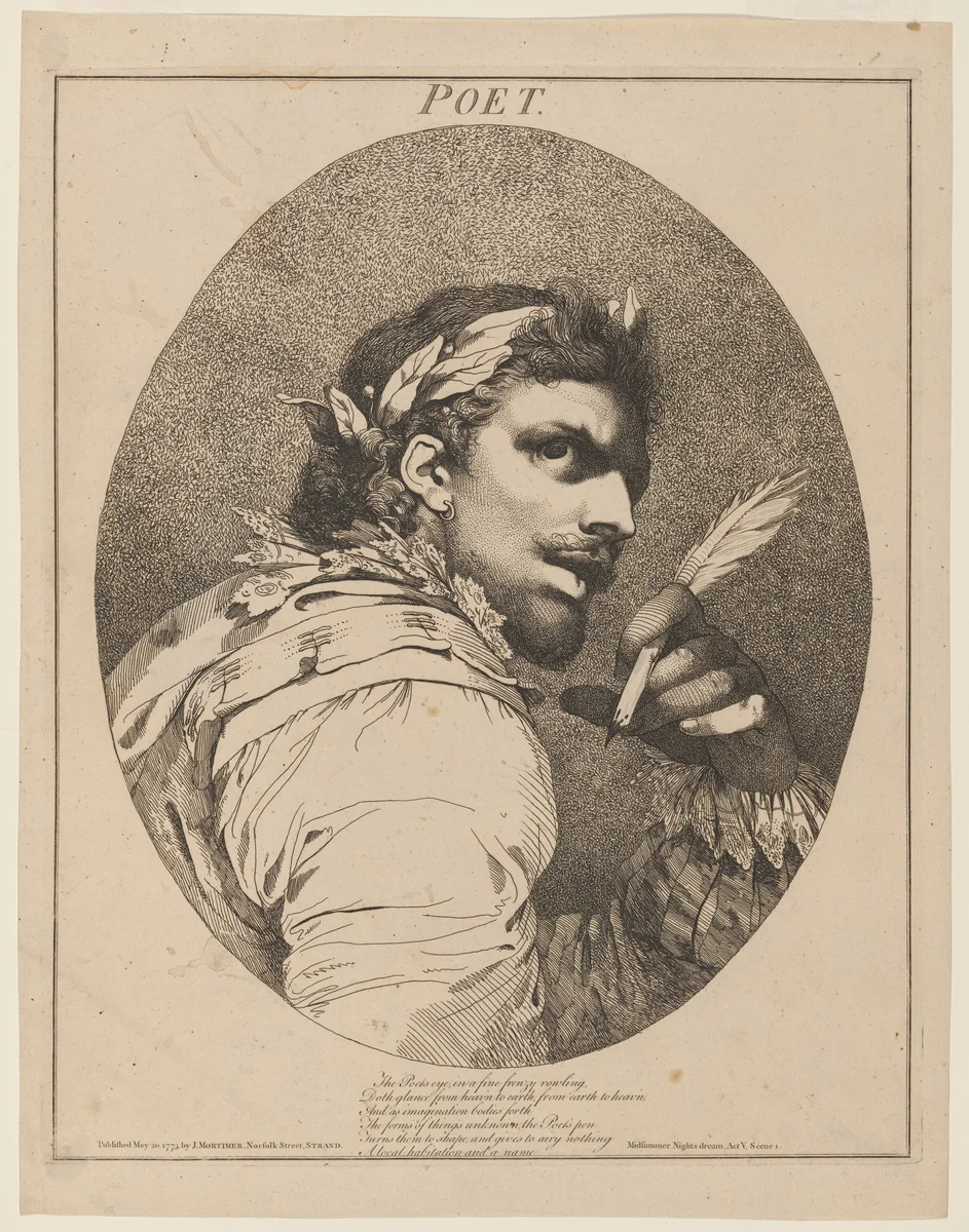 Poet by John Hamilton Mortimer, print, 1775
