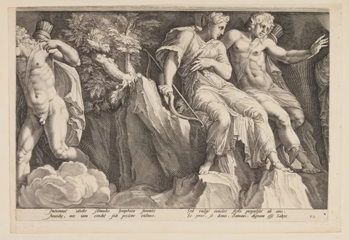 The Punishment of Niobe (Plate 3) by Jan Saenredam, print, 1594