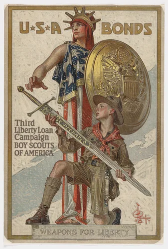 U.S.A. Bonds - Third Liberty Loan Campaign - Boy Scouts of America by Joseph Christian Leyendecker, design, 1917