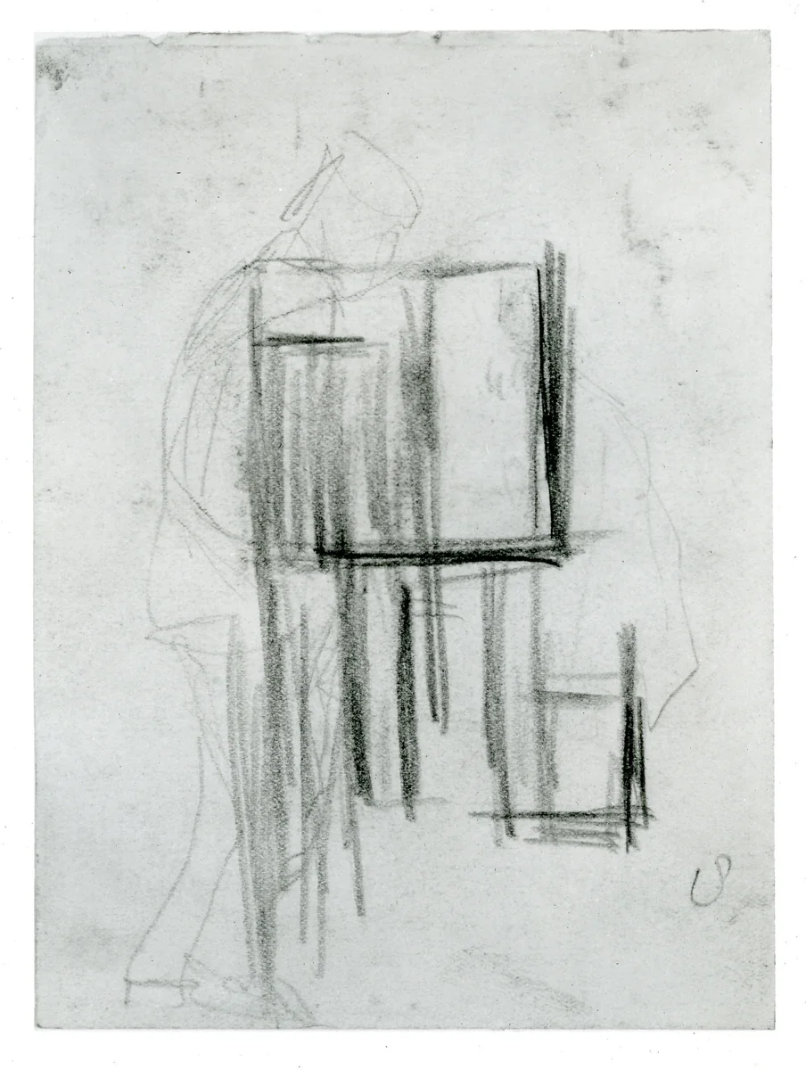 Study for Composition VIII (The Cow) by Theo van Doesburg, drawing, 1917
