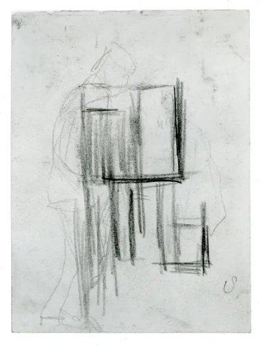 Study for Composition VIII (The Cow) by Theo van Doesburg, drawing, 1917