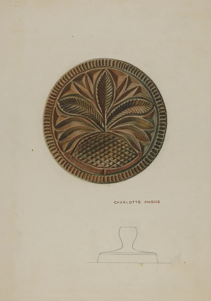 Pa. German Butter Mold by Charlotte Angus, index of american design, 1938