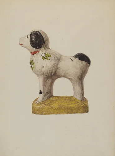 Chalkware Dog by Zabelle Missirian, index of american design, 1940