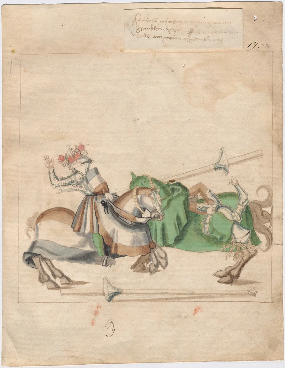 German Joust of Peace by German 16th Century, drawing, 1515