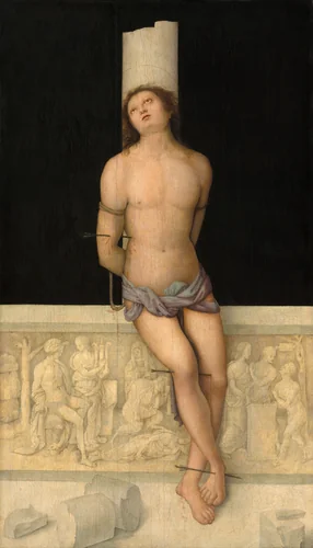 Saint Sebastian by Amico Aspertini, painting, 1505