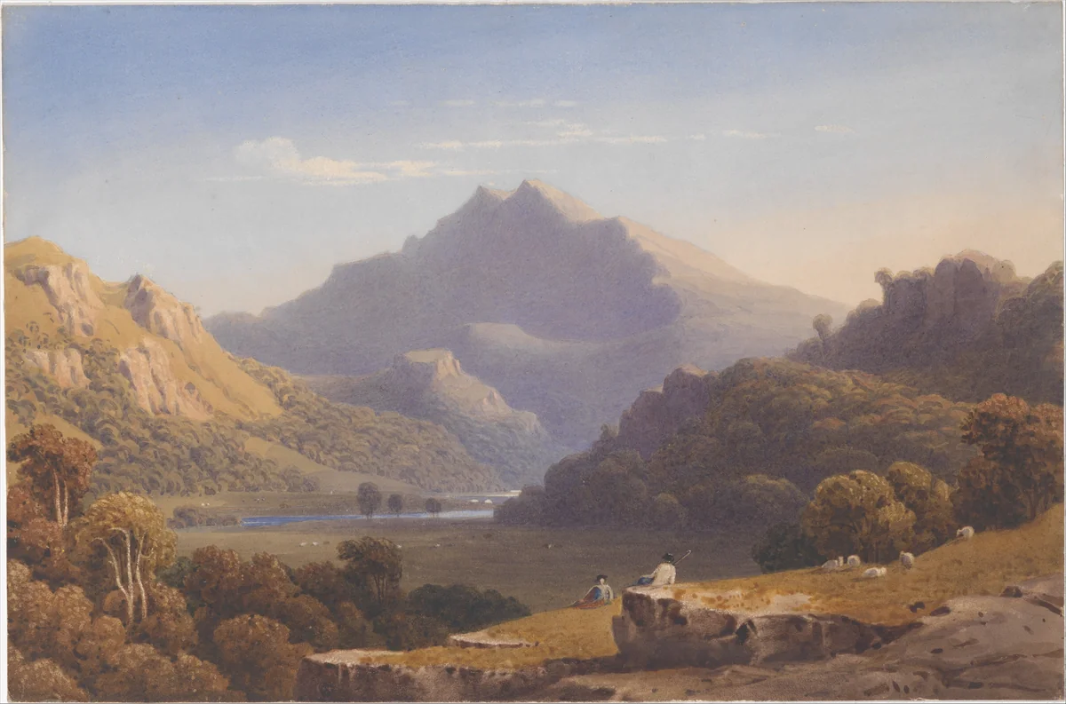 Snowdon from Llyn Nantlle, North Wales by George Fennel Robson, drawing, 1832