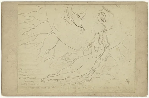 Fotoreproductie van een tekening van een liggende Venus by anonymous, photograph, 1851-1900