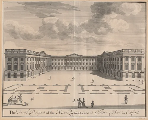 The North Prospect of the New Quadrangle of Christ Church in Oxford by Johannes Kip; Leendert Knijff, print, 1707
