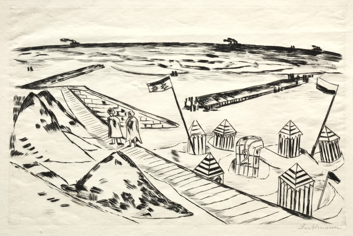 Beach by Max Beckmann, print, 1922