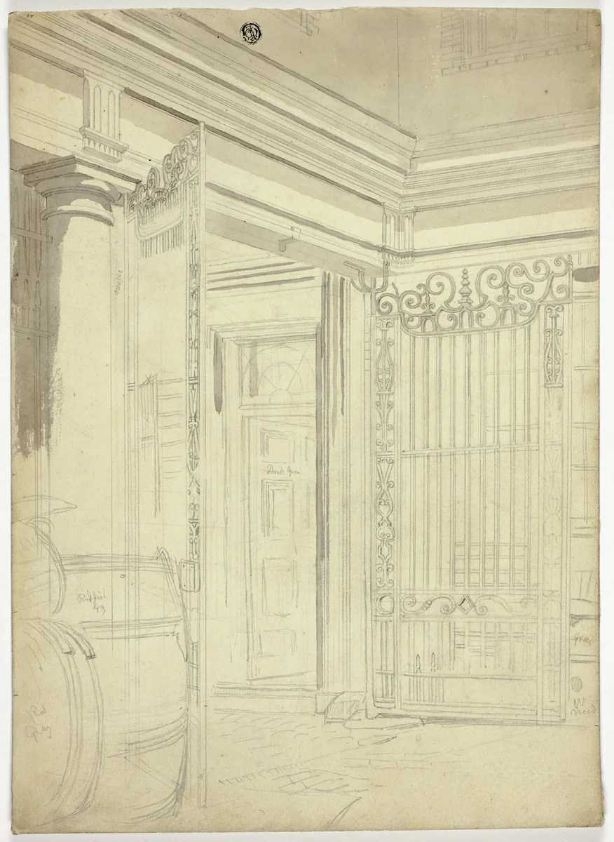 Entryway with Open Gate by Unknown Artist, drawing, 1800-1899