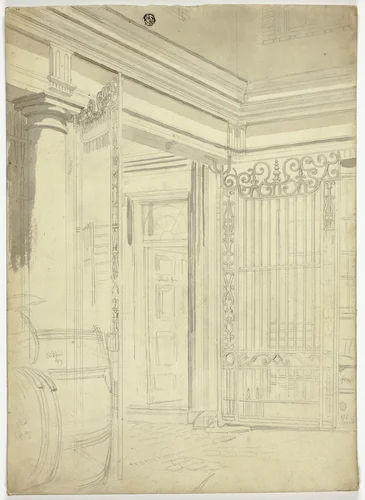 Entryway with Open Gate by Unknown Artist, drawing, 1800-1899