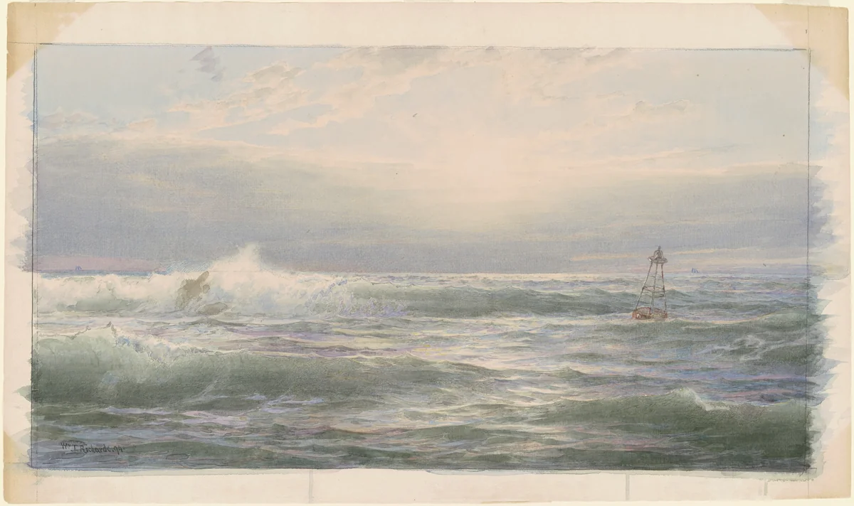 The Bell Buoy by William Trost Richards, drawing, 1894