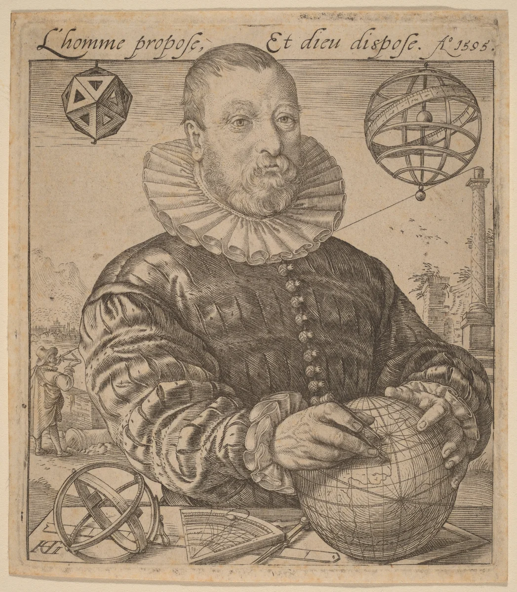 Nicolaus Petri van Deventer by Hendrick Goltzius, print, 1595