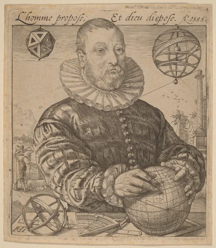 Nicolaus Petri van Deventer by Hendrick Goltzius, print, 1595