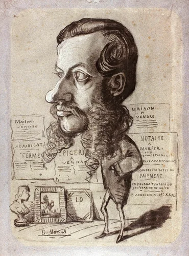 Caricature of Léon Manchon by Claude Monet, drawing, 1858