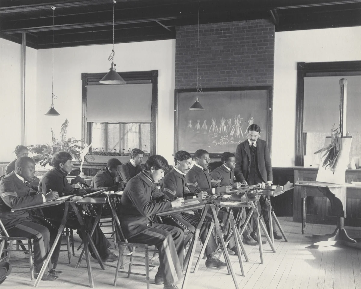 Drawing. Simple work from the object by Frances Benjamin Johnston, photograph, 1899