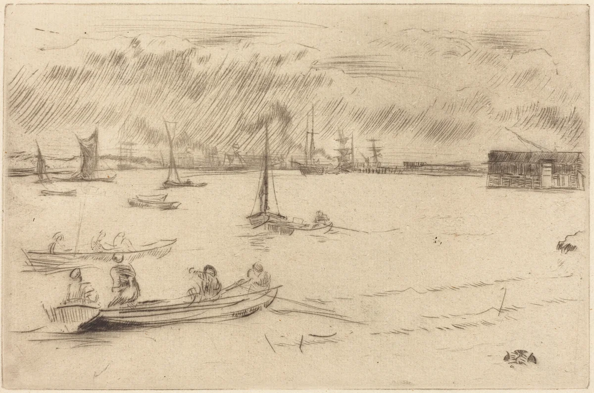 The Thames Towards Erith by James McNeill Whistler, print, 1877