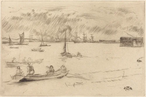 The Thames Towards Erith by James McNeill Whistler, print, 1877