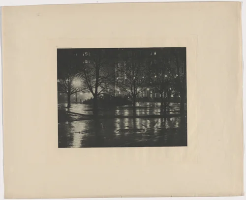 Reflections: Night - New York by Alfred Stieglitz, photograph, 1897