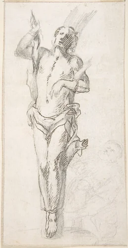 Saint Sebastian by Pedro Duque Cornejo, drawing, 1695-1755