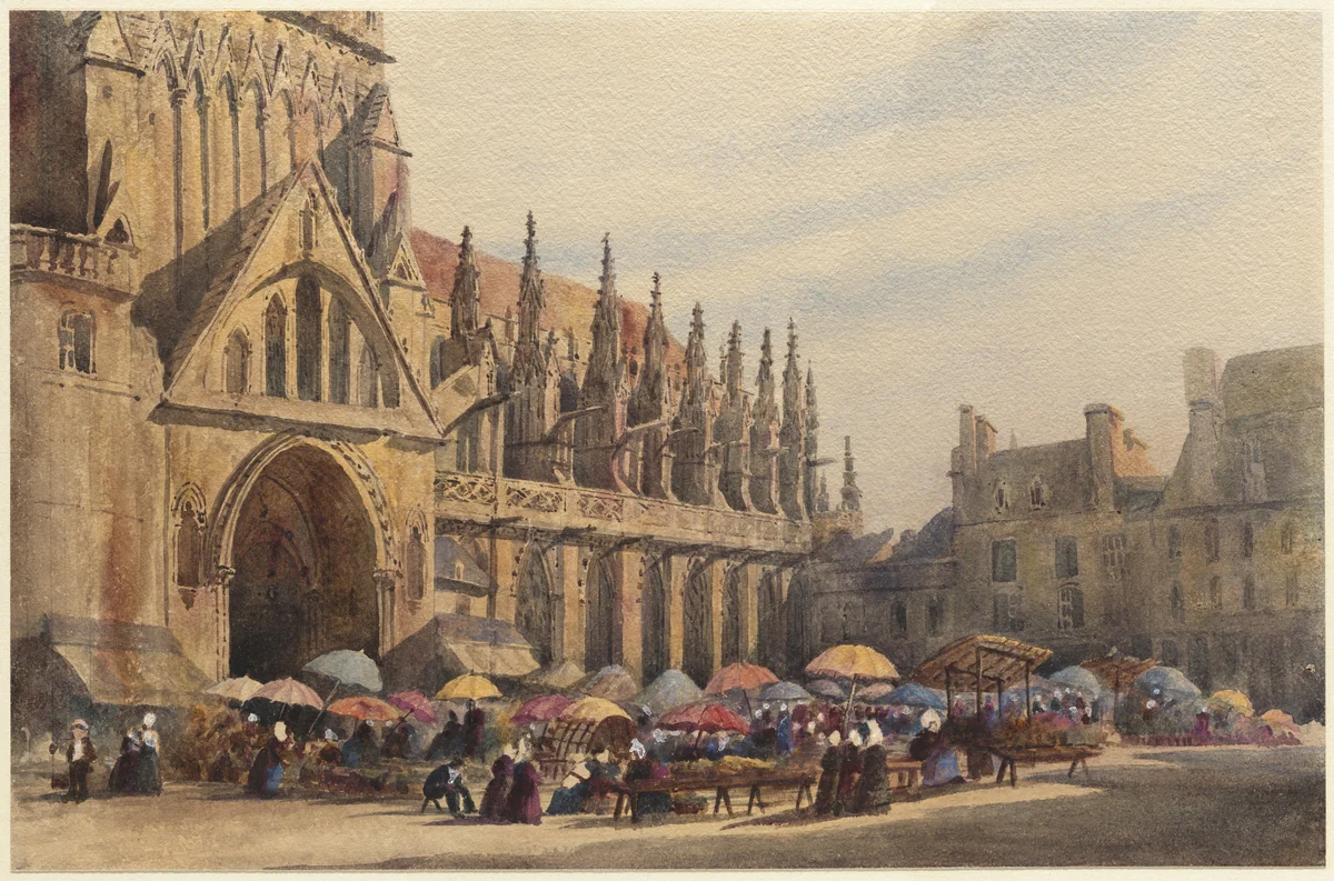 Dieppe Cathedral by Peter de Wint, drawing, 1828