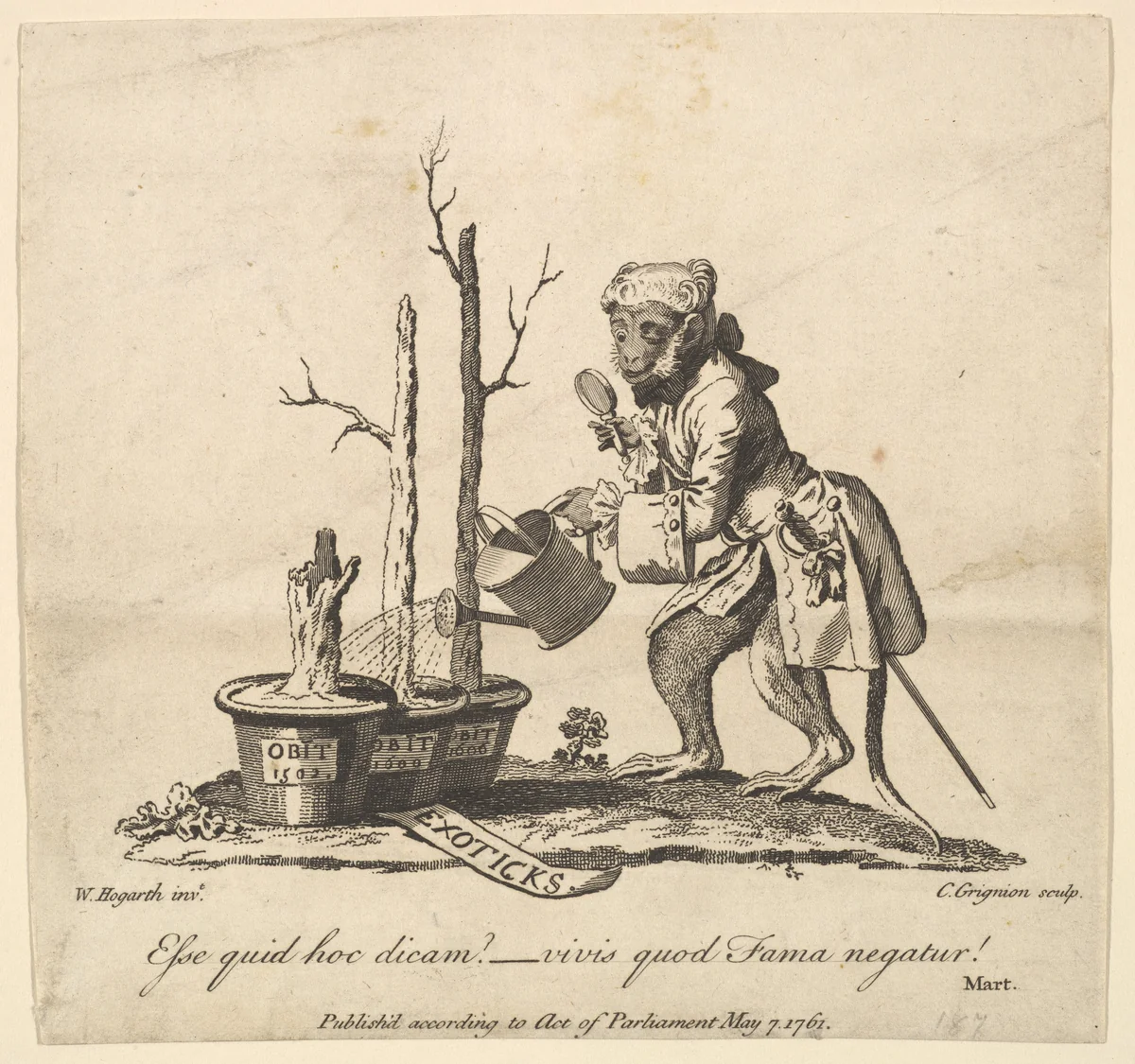 Tailpiece to the Catalogue of Pictures Exhibited in Spring Garden by Charles Grignion, print, 1761