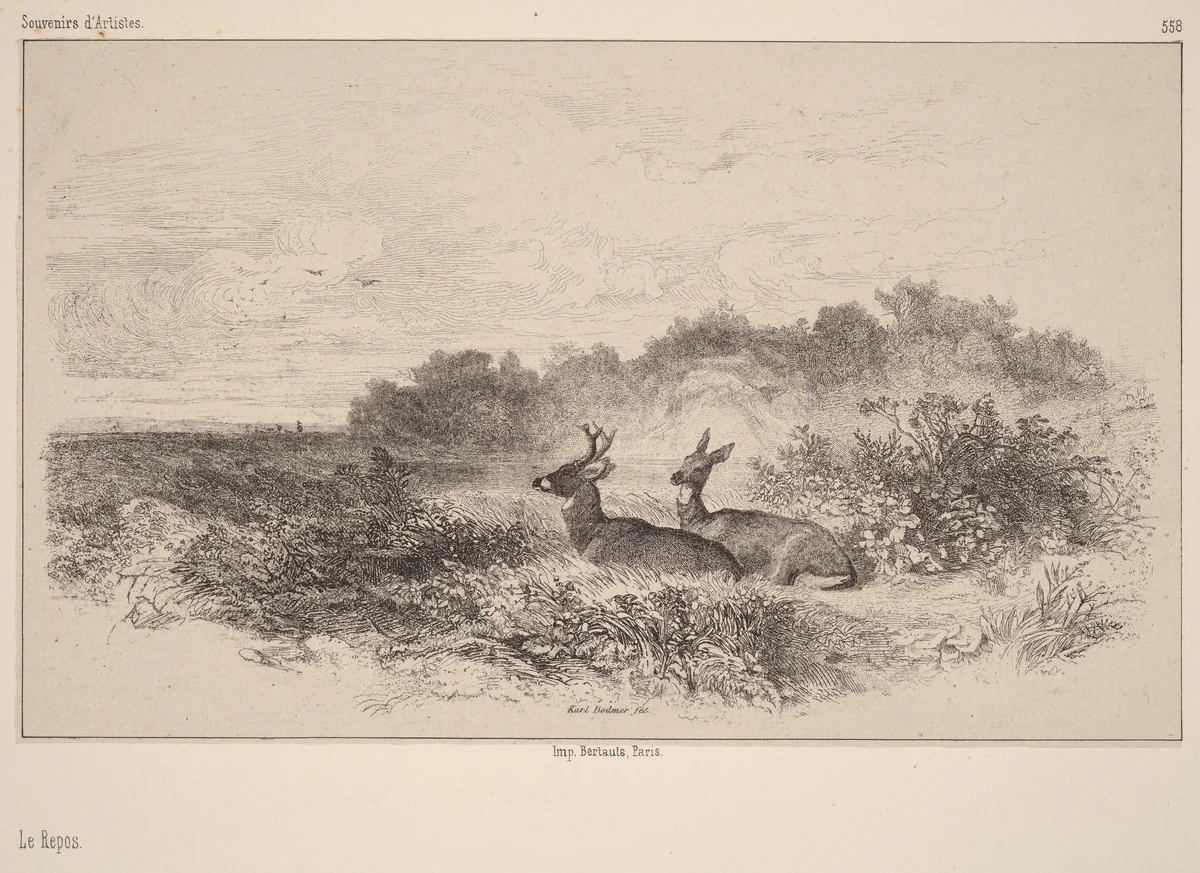 Le Repos by Karl Bodmer, print, 1809-1893