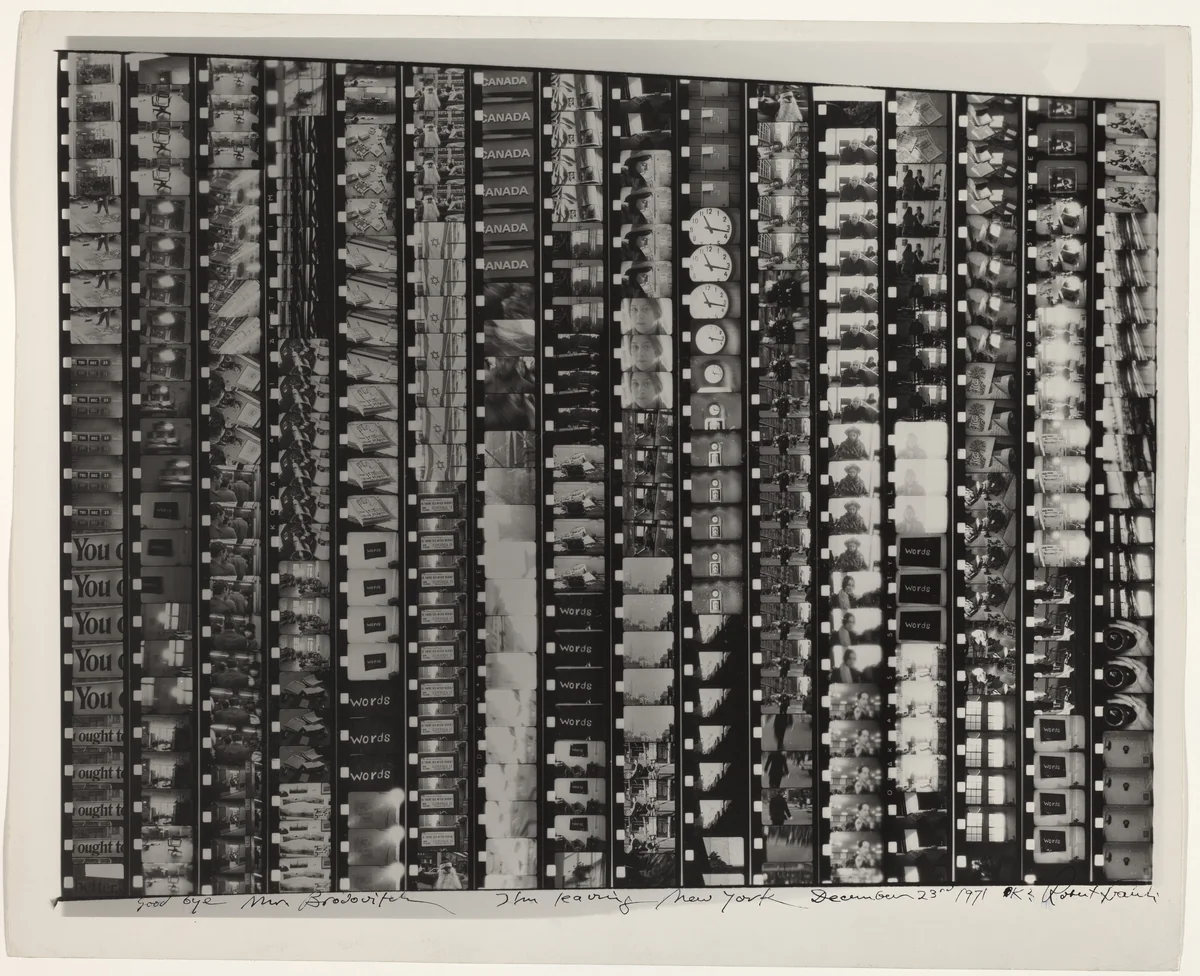 Goodbye Mr. Brodovitch I'm Leaving New York, December 23rd, 1971 OK? by Robert Frank, photograph, 1971