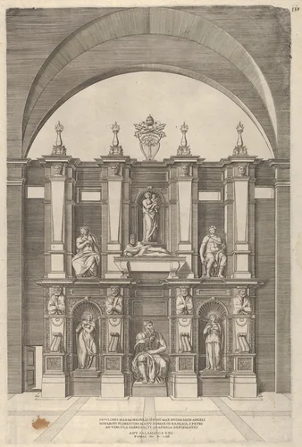 Sepulchre of Julius II, from "Speculum Romanae Magnificentiae" by anonymous, print, 1554
