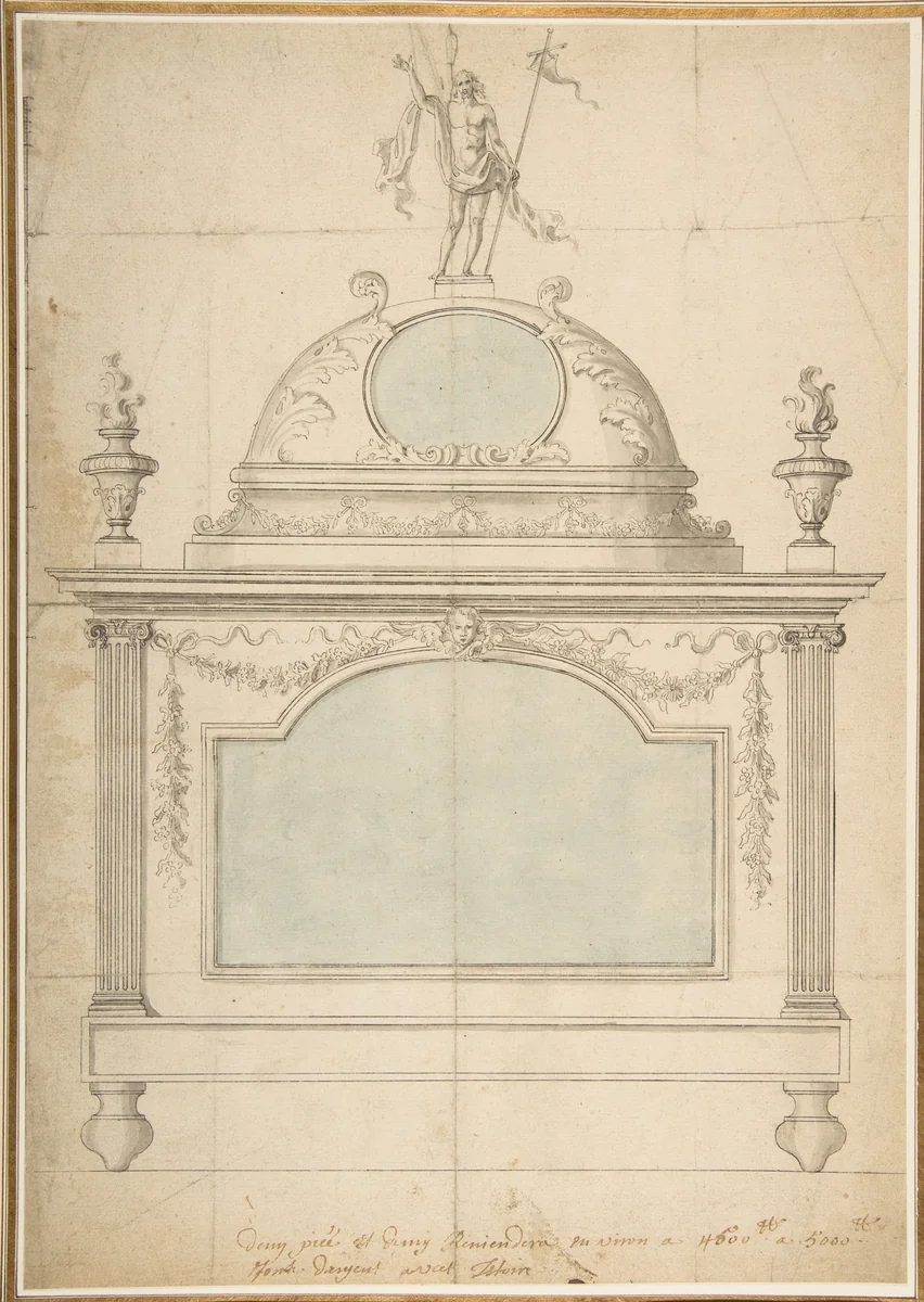 Design for a Reliquary by anonymous, drawing, 1700-1800