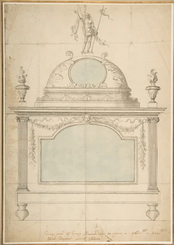 Design for a Reliquary by anonymous, drawing, 1700-1800