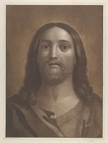 Head of Christ, after Reni by Johann Friedrich Bause, print, 1783