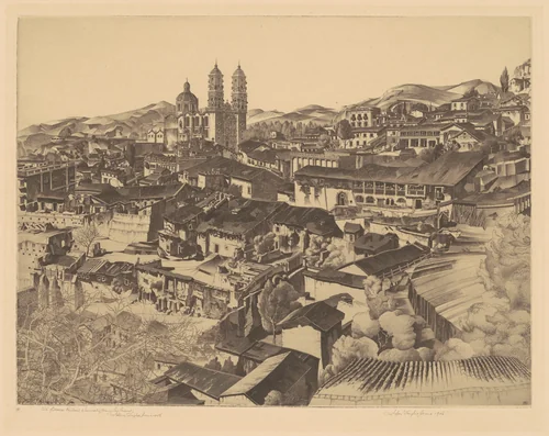 Light and Shade, Taxco by John Taylor Arms, print, 1946