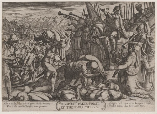 Plate 22: Josaphat Thanking God for His Victory, from "The Battles of the Old Testament" by Antonio Tempesta, print, 1585-1615