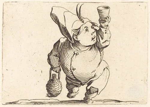 The Drinker, Front View by Jacques Callot, print, 1622
