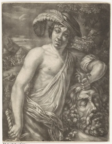 David met het hoofd van Goliath by anonymous, print, 1650-1800