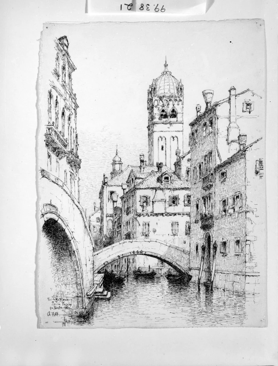 Rio della Fosca and Santa Fosca, Venice by Andrew Fisher Bunner, artwork, 1841-1897