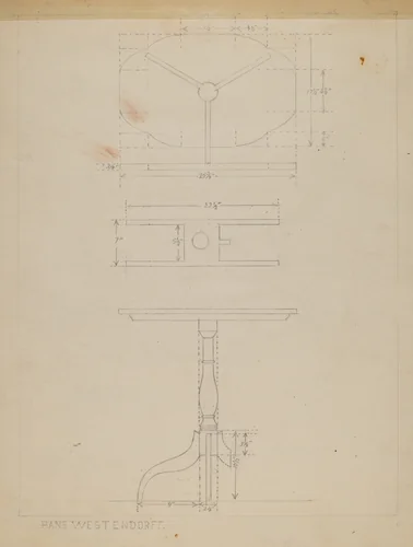 Table by Hans Westendorff, index of american design, 1935-1942