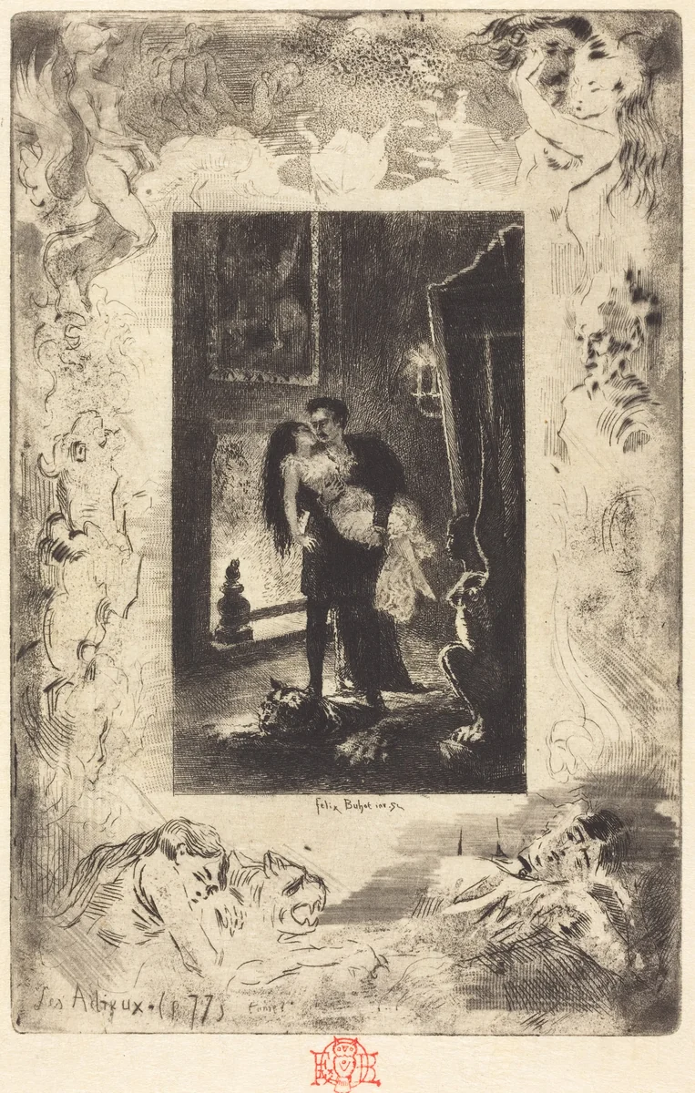 Les Adieux (The Parting) by Félix-Hilaire Buhot, print, 1879-1880