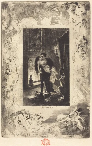 Les Adieux (The Parting) by Félix-Hilaire Buhot, print, 1879-1880