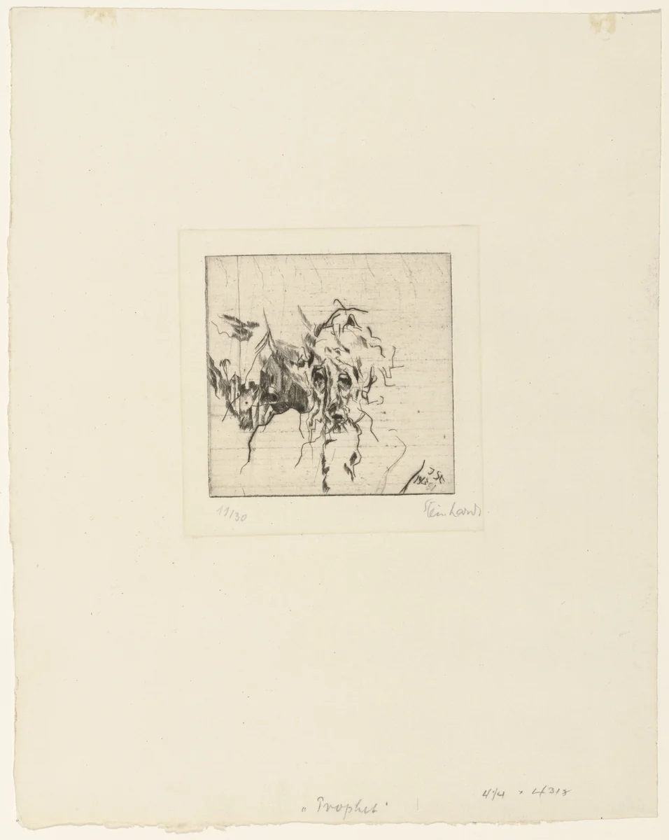 Head with Landscape (Kopf mit Landschaft) by Jakob Steinhardt, print, 1913