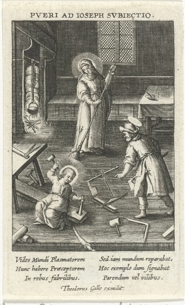 Christus helpt Jozef by Unknown, print, 1581-1633