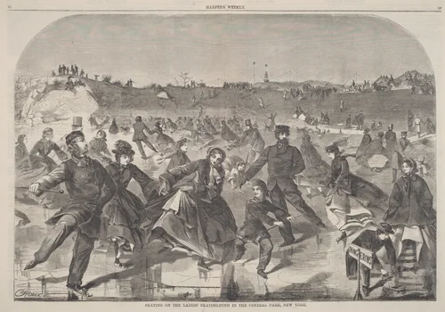 Skating on the Ladies' Skating-Pond in the Central Park, New York by Winslow Homer, print, 1860