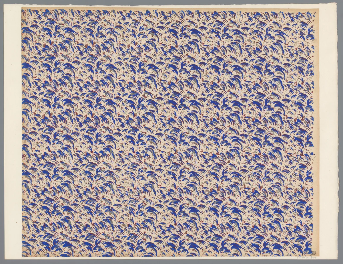 Blad met strooipatroon van bladmotief by anonymous, print, 1800-1900