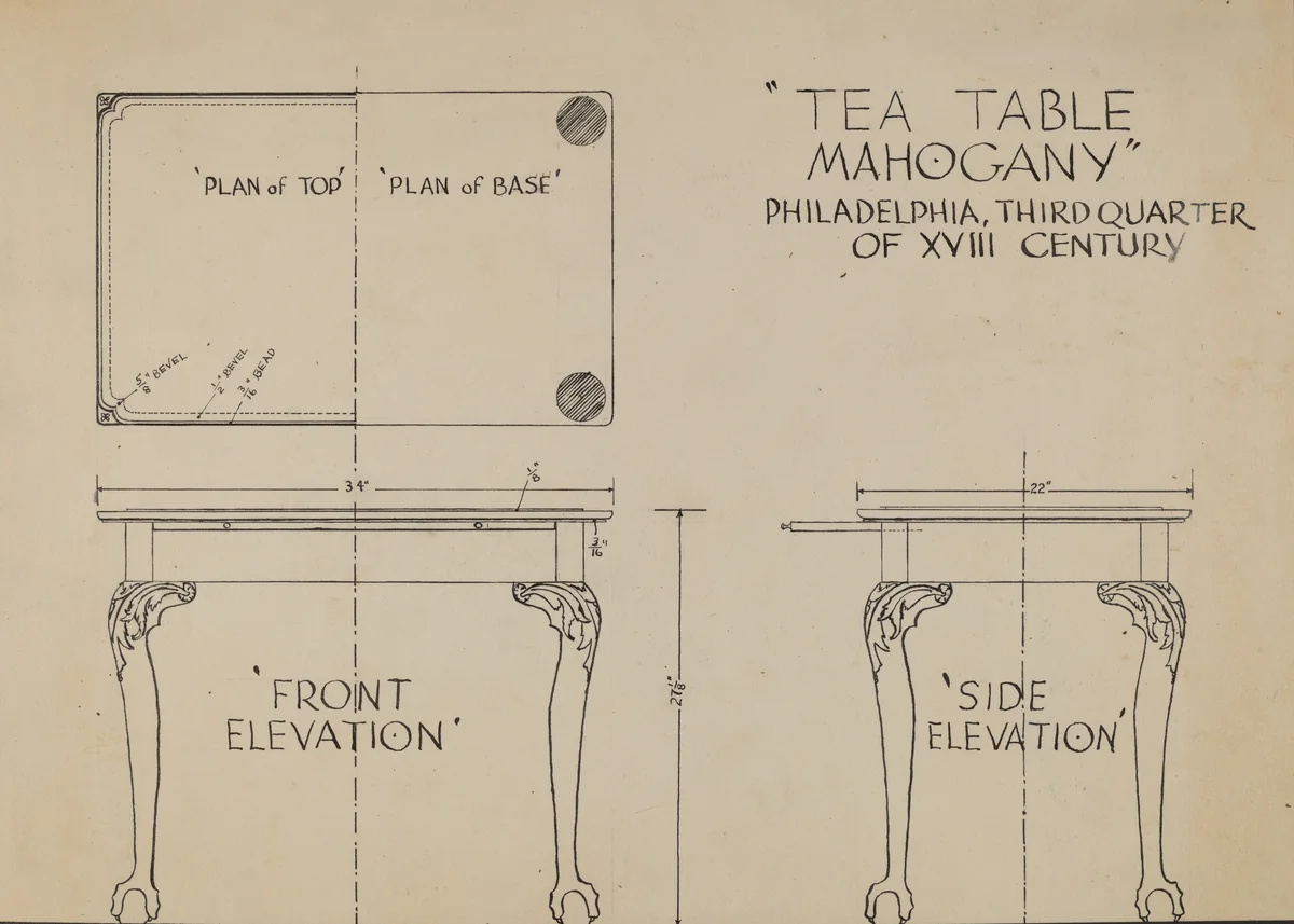 Tea Table by Bernard Krieger, index of american design, 1936