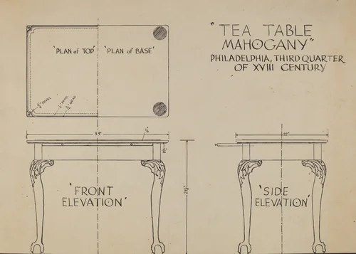 Tea Table by Bernard Krieger, index of american design, 1936
