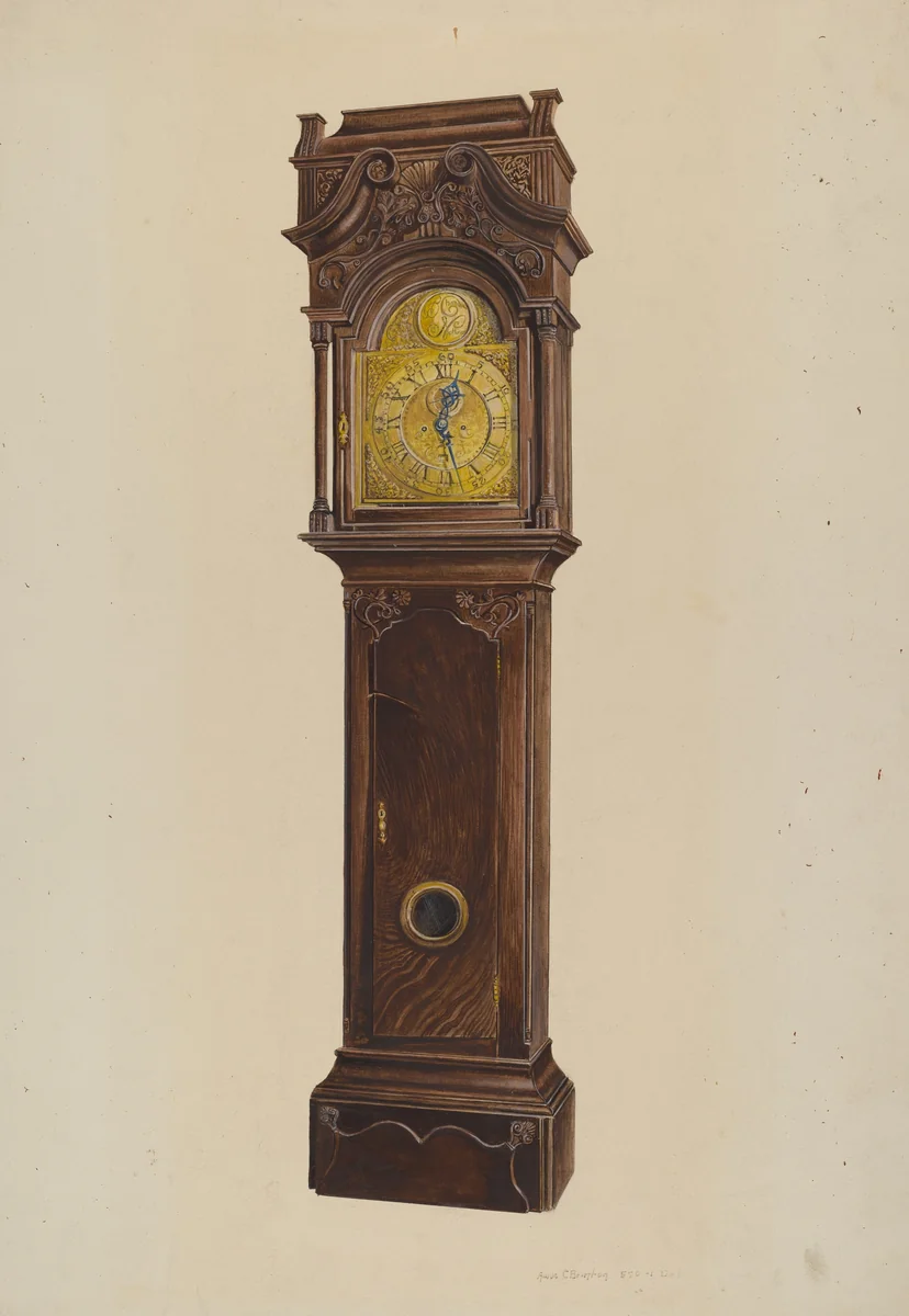 Grandfather Clock by Amos C. Brinton, index of american design, 1939