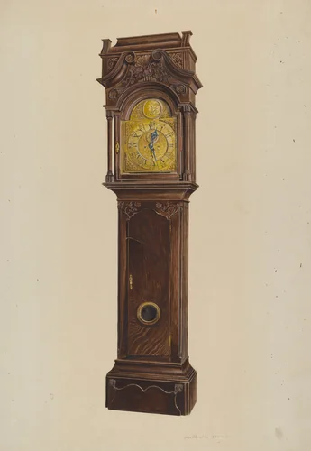 Grandfather Clock by Amos C. Brinton, index of american design, 1939