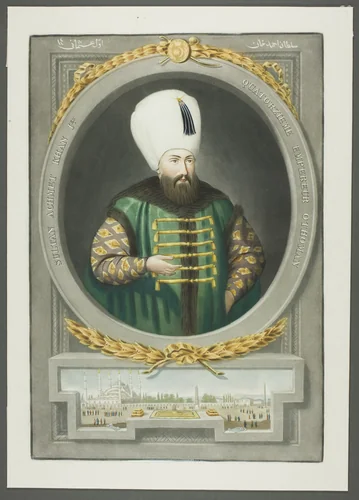 Achmet Kahn I, from Portraits of the Emperors of Turkey by John Young, print, 1815