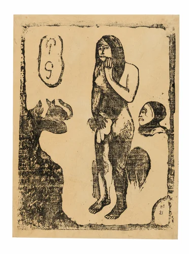Eve, from the Suite of Late Wood-Block Prints by Paul Gauguin, print, 1898-1899